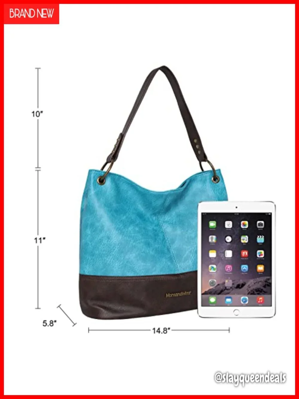 Large Vegan Leather Hobo Bag with Back Pocket Tote Shoulder Handbag